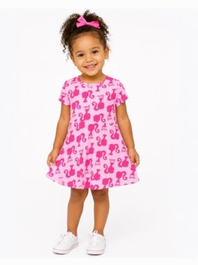 Barbie Toddler Girls Allover Print Skater Dress
